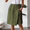 Women's Fashion Pants And Skirts Color Elastic Waist Pocket Casual Shorts