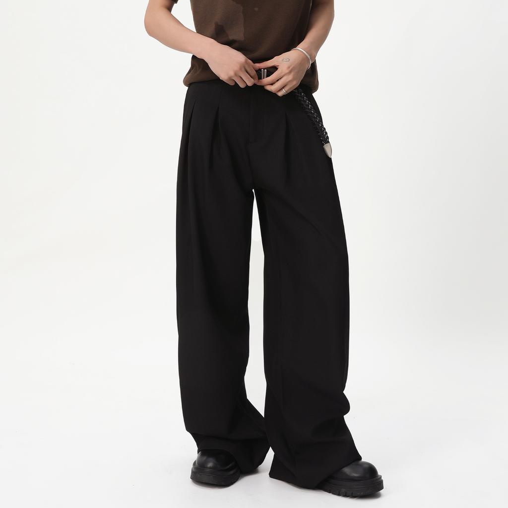 | Basic three-dimensional double-pleated loose drape casual commuting four-season trousers casual trousers men
