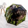 1pc Calf Cow Automatic Open/Close Umbrella - Compact Travel Umbrella, 8-Rib Heavy-Duty Construction, Ideal Gift, Outdoor Accessory, Stylish
