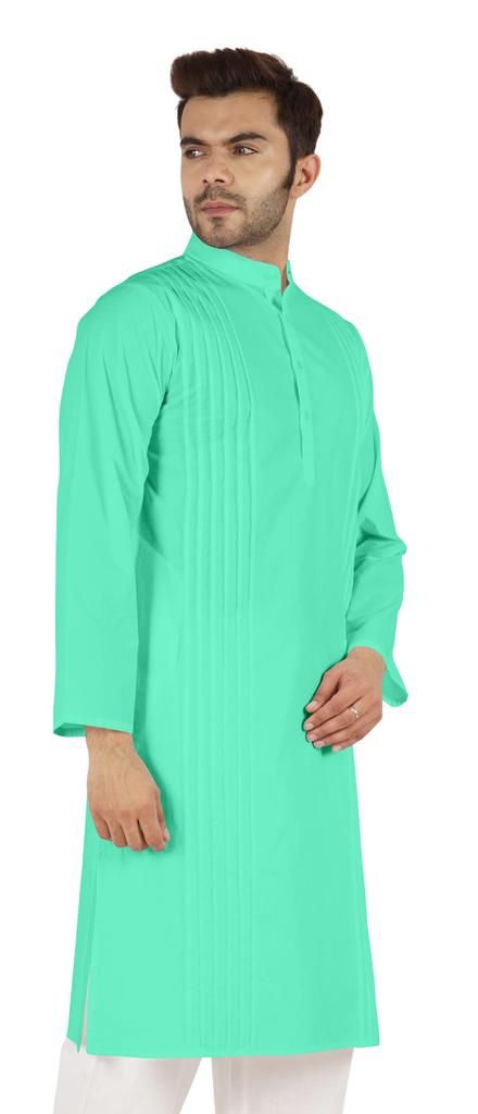 Atasi Cotton Kurta Solid Ethnic- Festive Long Shirt W  Pintuck Traditional Indian Wear For