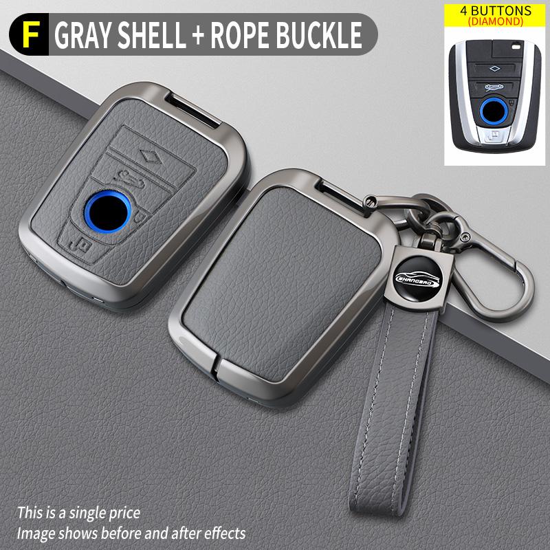Zinc Alloy Leather Car Smart Key Fob Case Case For Bmw I3 I8 Series Key Fob Car Key Key Cover Car Interior Key Case Accessories