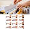 Clips Metal Hollow Long Tail Small Paper Clamps for Documents Tickets  Gold 12pcs