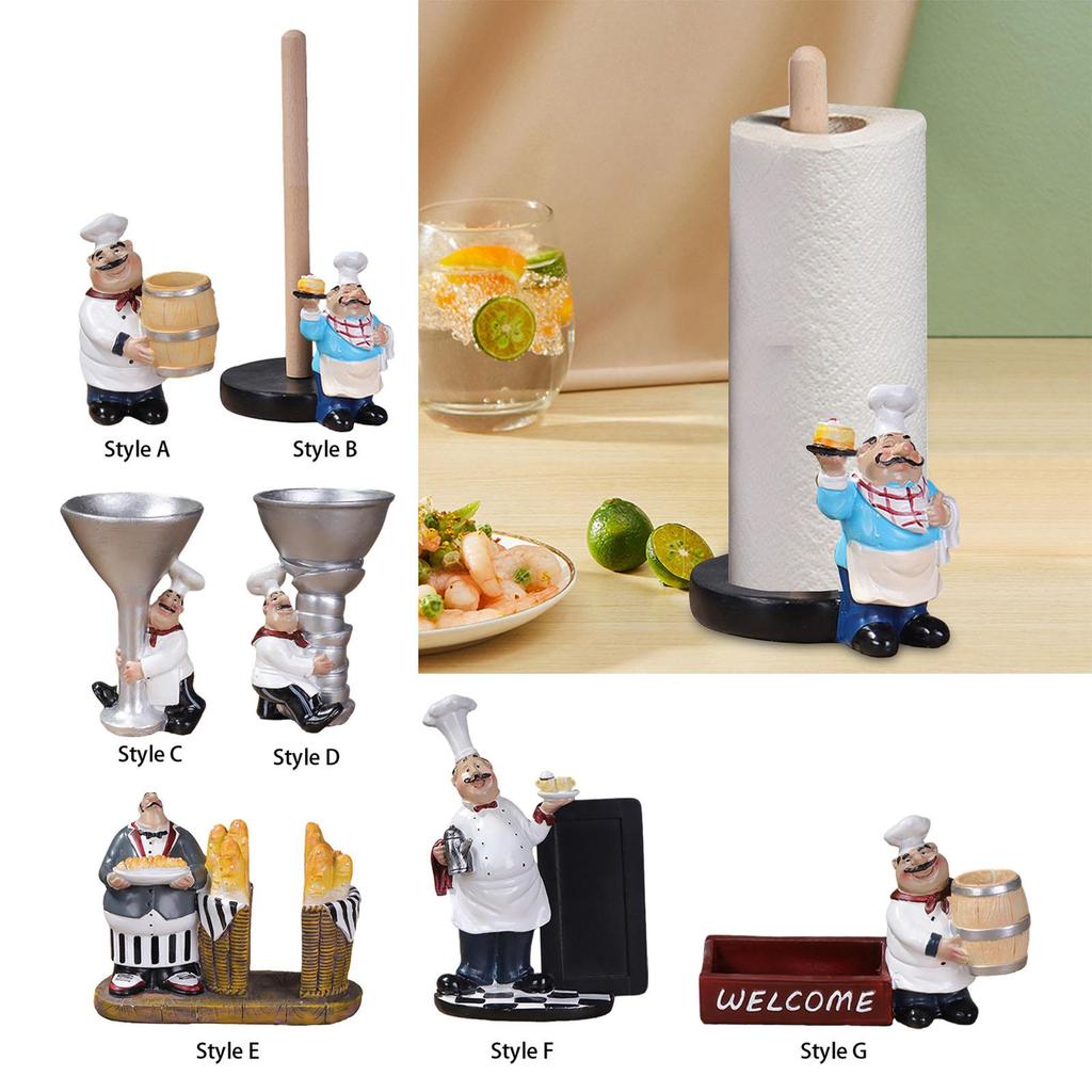Chef Decor Statue, Chef Figurine, Cute Novelty Cooking Chef Ornament, Chef Sculpture for Tabletop Shop Decor Tabletop