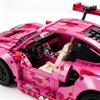 2026 New Pink Sports Car Building Blocks DIY Model Set Boys Toy Vehicle Assembly Bricks Christmas Birthday Gift