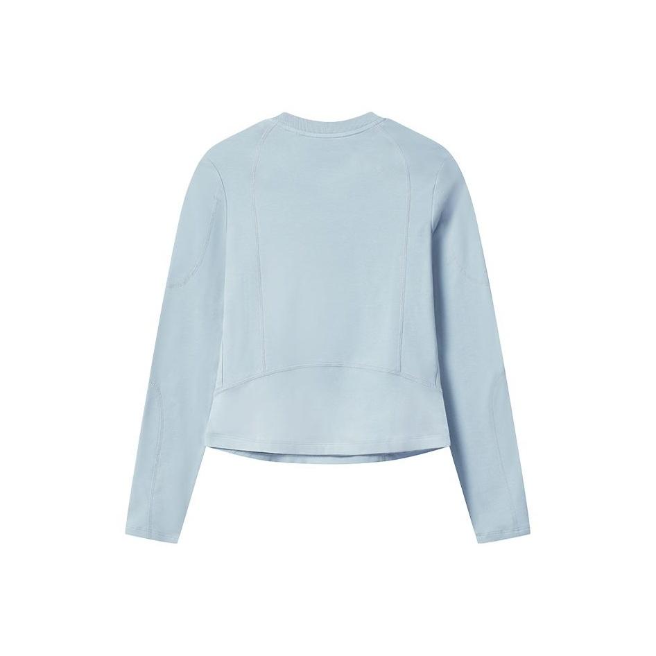 Fila Original Casual Trendy Versatile Elastic Slim Fit Short Knit Long Sleeve T-Shirt Women Tops F11W549208FBU