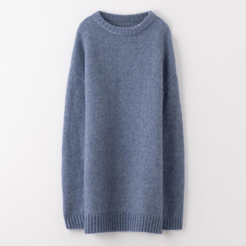 Snuofde Women's Relaxed Fit Round Neck Knit Sweater