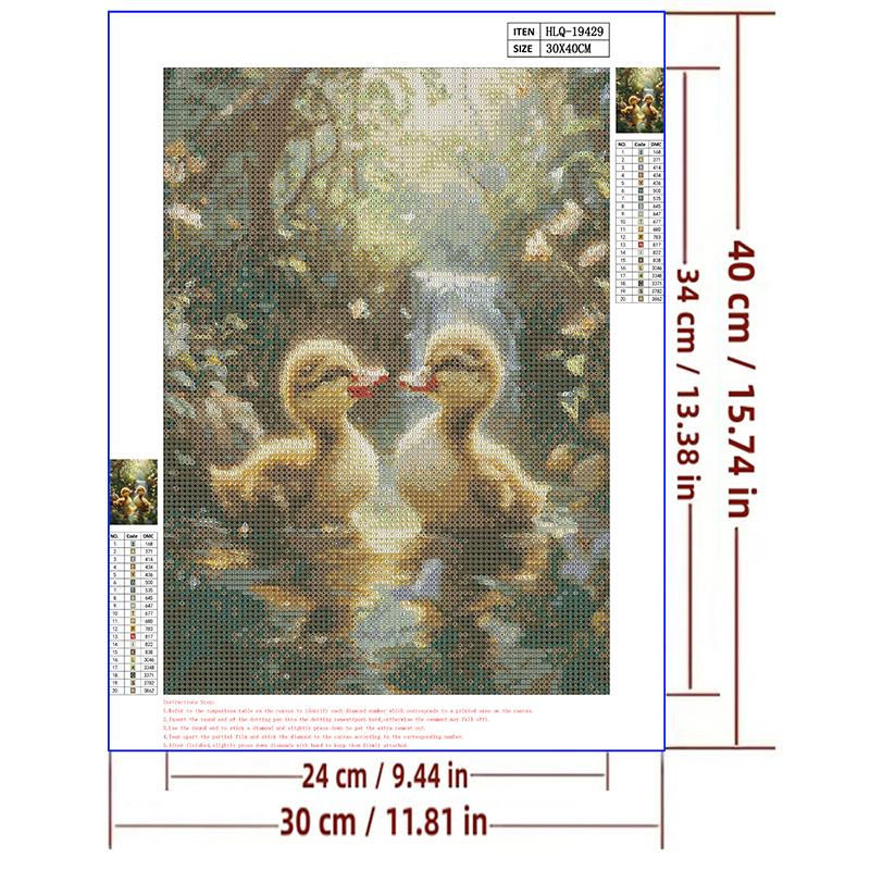 5d DIY Diamond Painting Cross Stitch Cute Animal Little Duck Diamond Embroidery Mosaic Full Round Drill Home Decor Arts