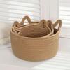 1pc Small Handwoven Cat Ear Design Rope Storage Basket, Desktop Storage Basket for Living Room, Bedroom, Desk, Bedside