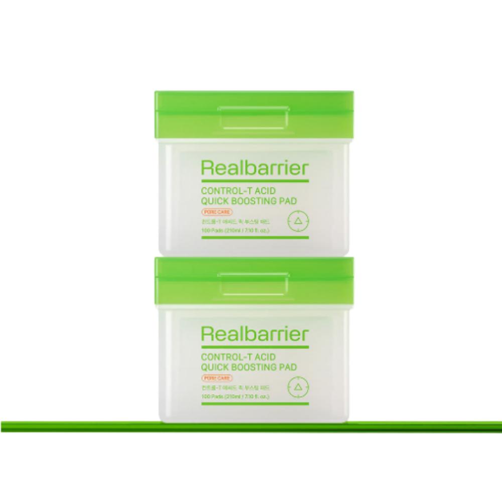 

Real Barrier Control-T Acid Quick Boosting Pad 100 Sheets (Pack of 2) - Acne-Prone Skin Care & Pore Refining