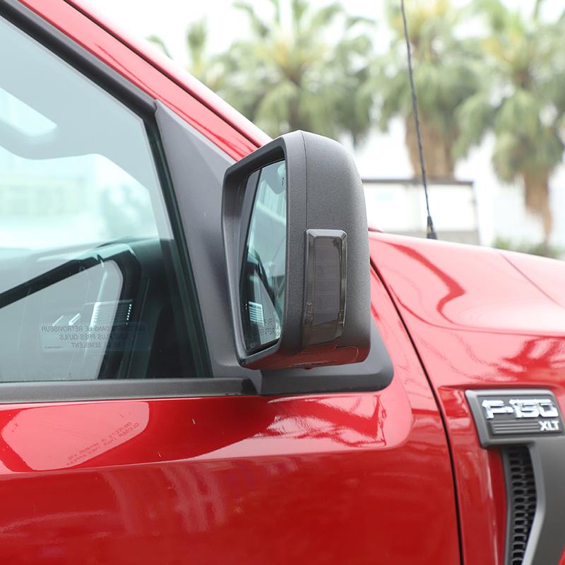 Car Reverse Mirror Turn Signal Light Lamp Decoration Guard For Ford F150 2021 Up Accessories Smocked Black