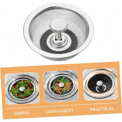 Kitchen Sink Strainer Stainless Steel Fine Mesh Drain Cover Filter for Food Particles Hair, Universal Fit for Kitchen Bathroom Sink Drains,