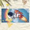 Cartoon astronaut Rainbow Rocket polyester microfiber beach towel is highly absorbent, suitable for swimming and beach outings