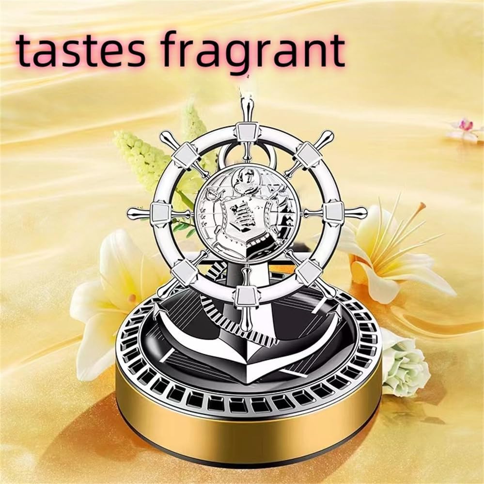 1 Car Mounted Solar Energy Aromatherapy Car Perfume Seat Accessories Car Ship Helmsman Rotating Perfume Car Air Freshener, Suitable For Cars, Can