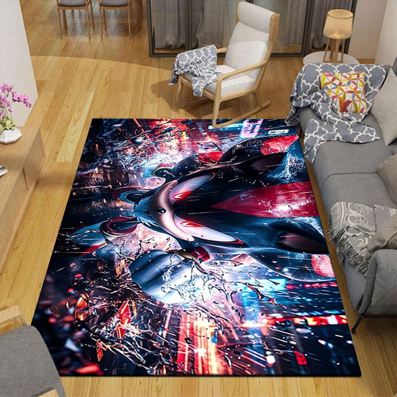 1Pc Cyberpunk Neon Cityscape Rug, Office Carpet Indoor Outdoor Doormat, Non-Slip, Comfortable, Living, Christmas Halloween, Xmas Gift S1634