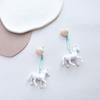 Charm Horse Heart Earrings Long Dangle Earrings Resin Texture Sweet Style Earrings for a Distinctive Fashion Statement