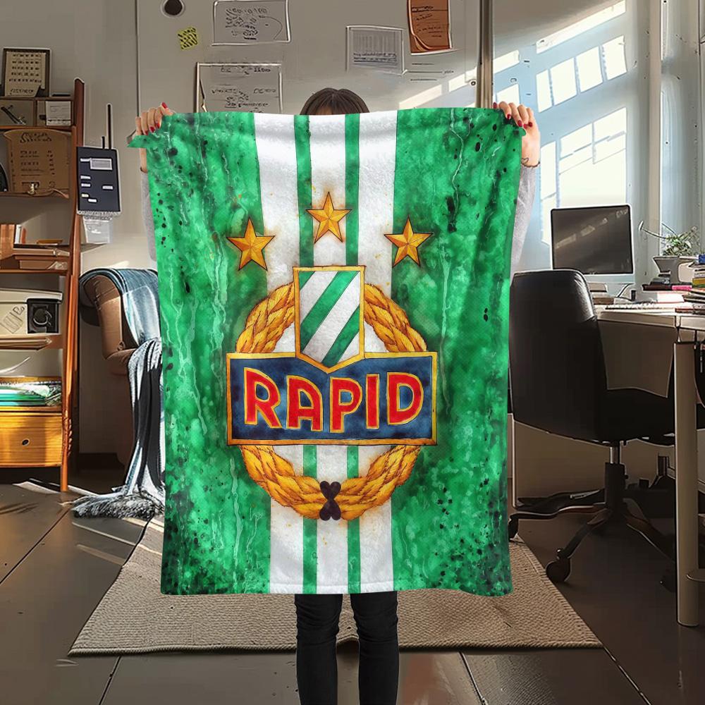 SK Rapid Wien Flannel Blanket, High Quality Comfortable for All Seasons, Home Decor, Warmth and Comfort