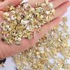 30pcs Luxury Nail Charms With Rhinestones/Pearls, Silvery Golden Nail Art Accessories, 3D Alloy Nail Art Jewelry For Nail Art Decoration