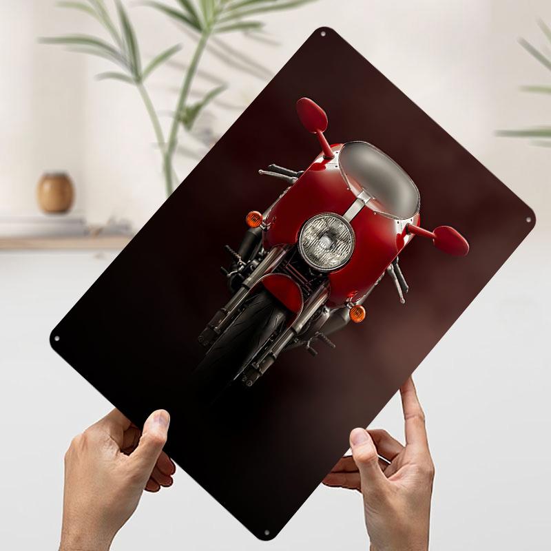 Motorcycle Sport S Tinplate Poster Customized Wall Art Vintage Metal Signs Retro Tin Plaque for House Decoration Aesthetic 20x30cm(7.8x11.8inch)