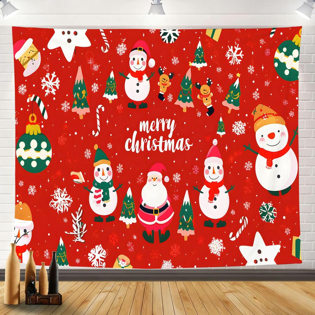 2025 Merry Christmas Tapestry: Festive Holiday Background Wall Hanging for Party Decoration