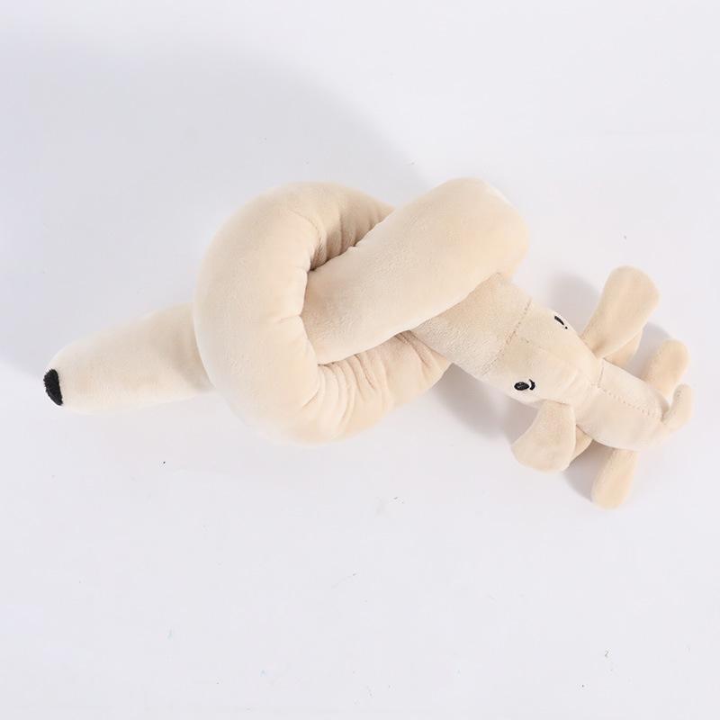 

Furry Dog Toy - Long Sausage-shaped Dog Teething Sound Toy - Dog Boredom Reliever Long Doll Long-nosed elephant