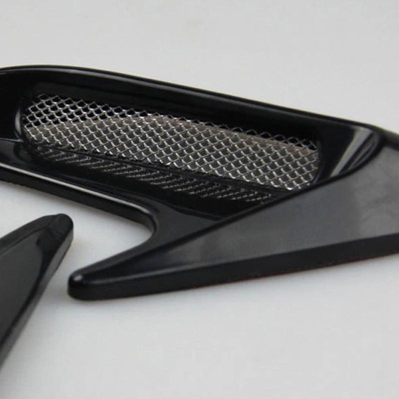 2 Pcs Plastic Car Side Air Outlet Flow Mudguard Car Modification Supplies Shark Cheek Air Intake Trim Fake Hood Vents