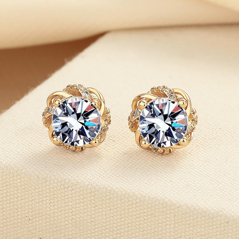 New 925 Sterling Silver Stud Earrings AAA Zircon For Women Fashion Exquisite Student Girlfriend Jewelry Accessories GiftsGood product