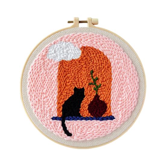 

Набор для игольного стежка для начинающих, простая в использовании игла для игольного стежка с узорами и пряжей A