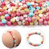 100pcs 7x4mm Acrylic Letter Beads Colorful Mixed Flat Round Loose Beads For Jewelry Making DIY Bracelets Necklace Accessories