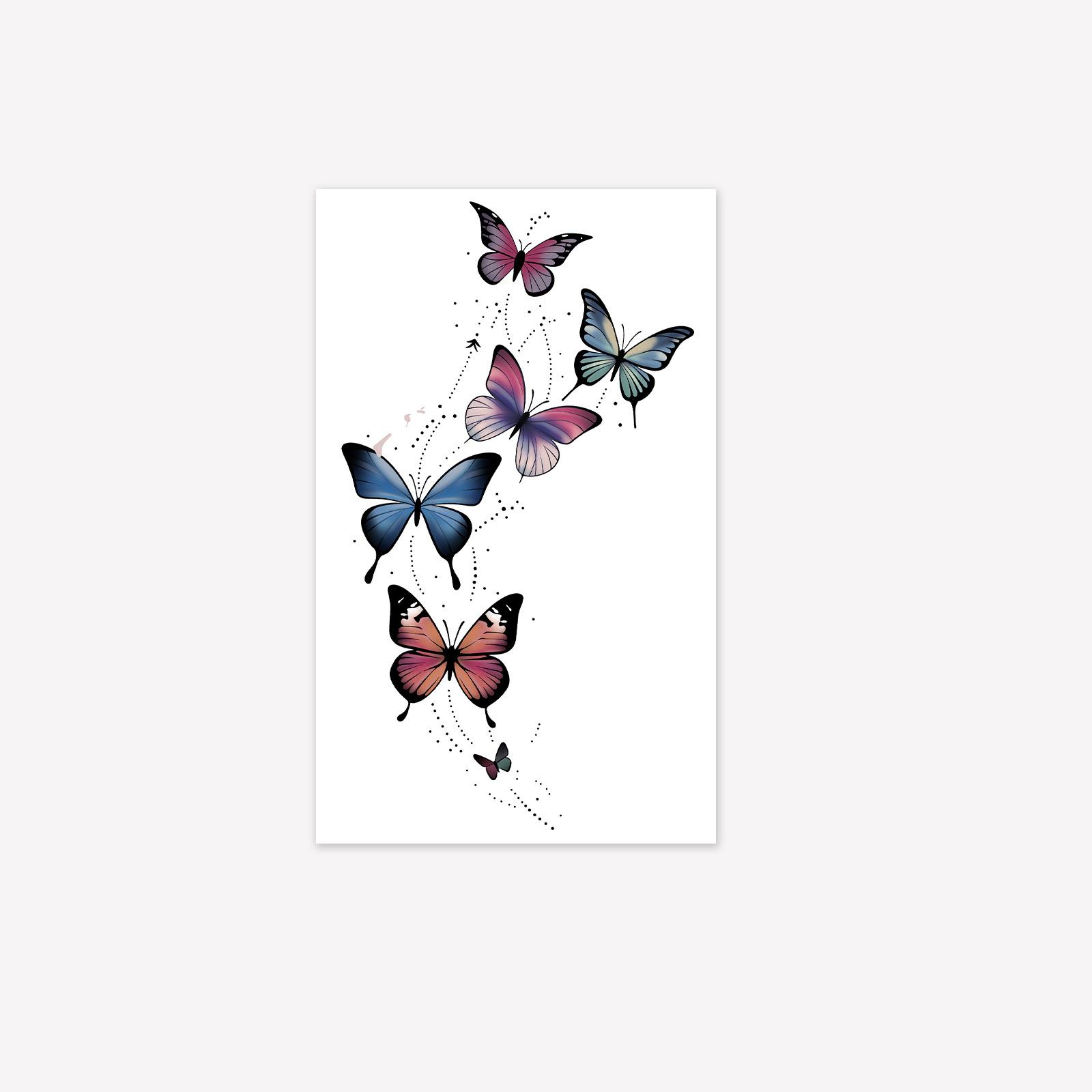 Gradual Change Butterfly Tattoo Sticker, Waterproof And Long-Lasting, Gentle Arm Model, Simulated Tattoo Sticker 11*18