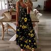 Boho Summer Maxi Dress Women Sleeveless V Neck Long Casual Hawaiian Beach Sundress Vacation Fashion Dress