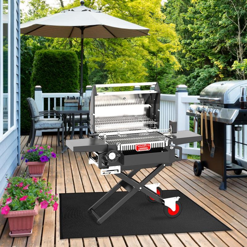 Under Grill Mat for Outdoor Charcoal Gas Grill Smoker Heat Resistant BBQ Fireproof Mat for Patio Lawn Garden Floor