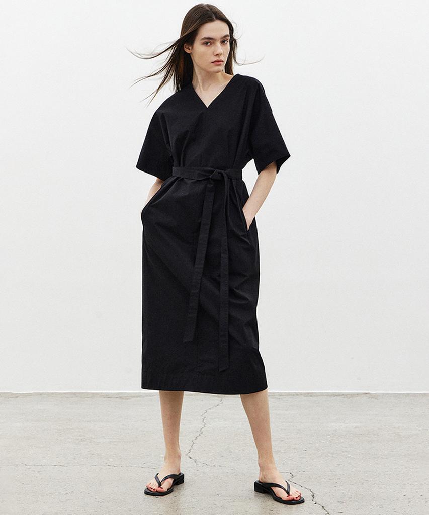 NOTIA Dolman Sleeve V Neck One-Piece - Black