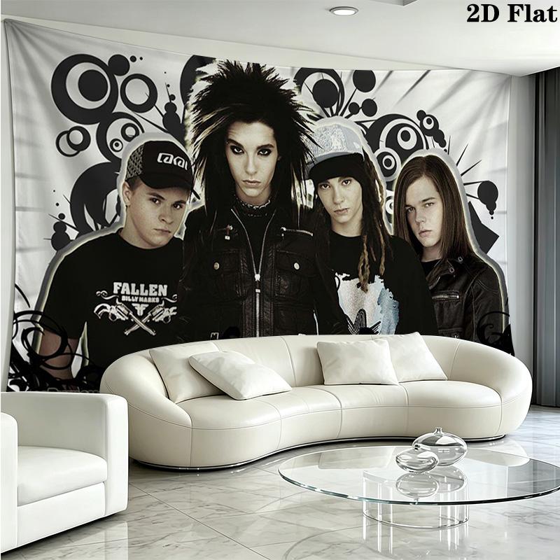 TH Band Wall Tapestry Aesthetic Wall Hanging Printed Fabric Blanket Decorative Tapestries for Bedroom Living Room Home Decor