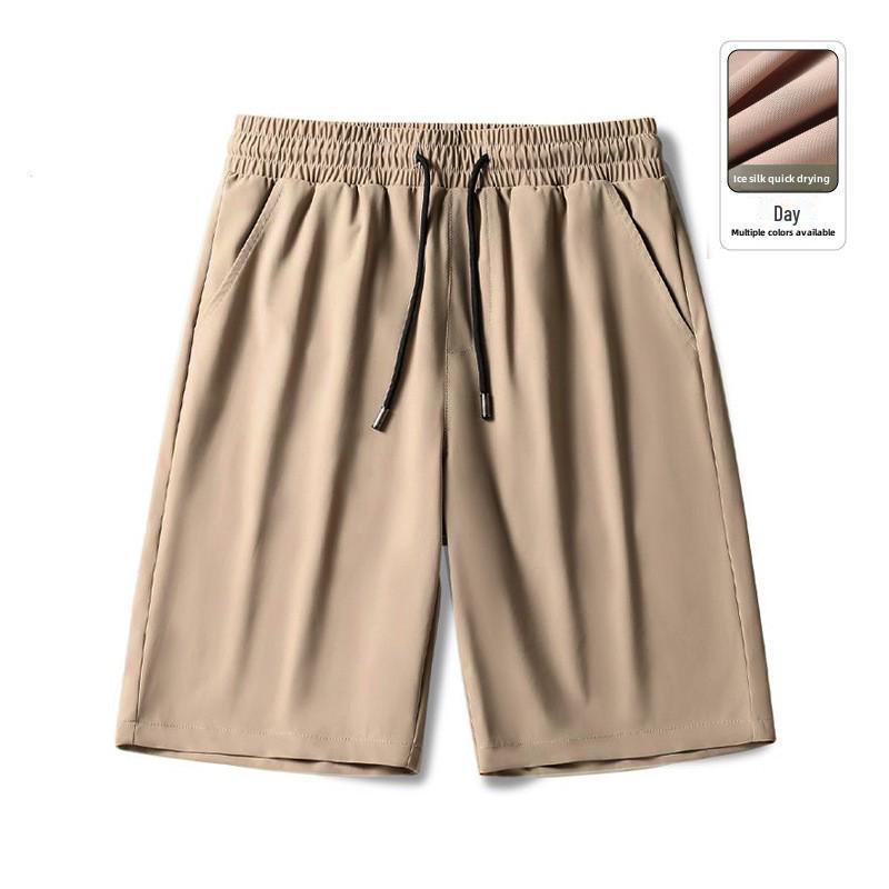 Men's Casual Black Ice Silk Five-Point Sports Shorts