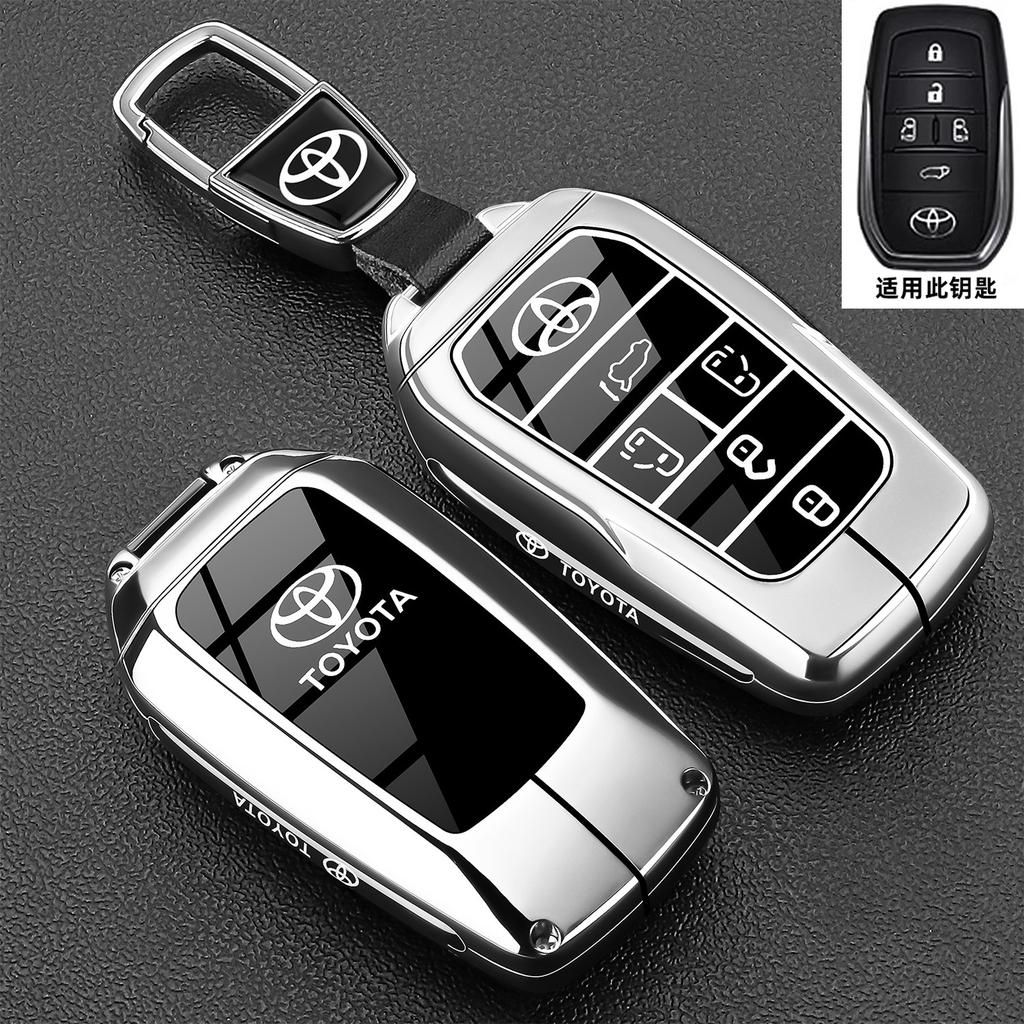 Leather Car Key Cover Case Protection Shell Keychain For Toyota Vellfire Alphard 30 Series Previa Tarago 5 6 Accessory