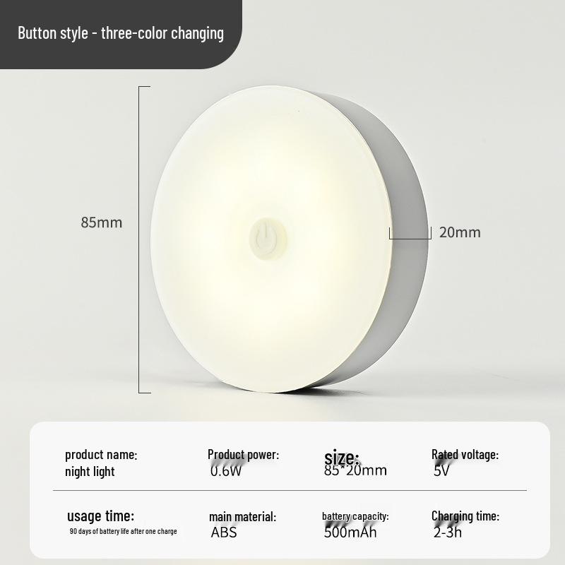 

Умный перезаряжаемый ночник с датчиком движения для прикроватной тумбочки, шкафа и коридоров