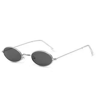 

Metal Small Frame Sunglasses Vintage Oval Ultra Narrow Frame Eyewear Lightweight Durable Metal Construction Suitable for Various Face Shapes One Size