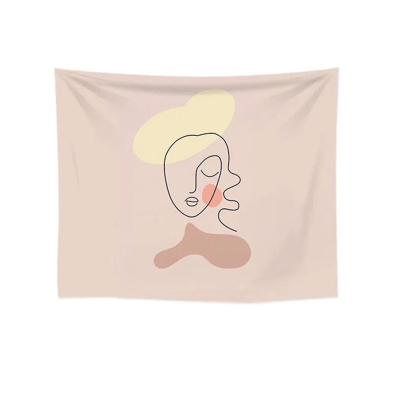 Einfacher Wandteppich mit Morandi-Farbmuster, Heimwanddekoration, Wandteppich für Schlafzimmer, Wohnzimmer