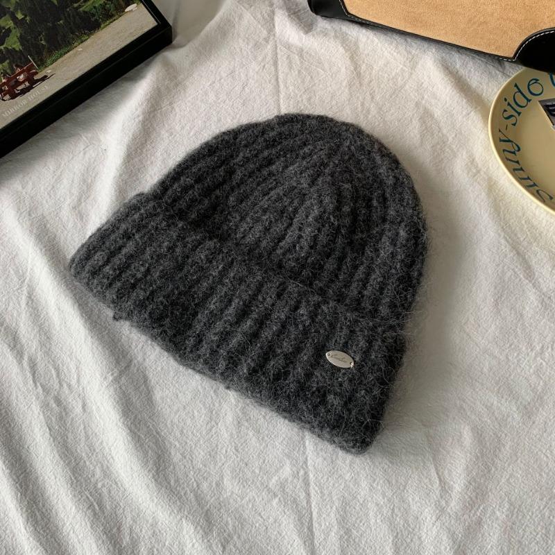 Winter sweet pet! Super white milk blue knitted wool hat couple style big head for face small warm cold hat