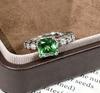 Princess square diamond live adjustable ring small versatile colored treasure ring for girlfriend Qixi Festival gift
