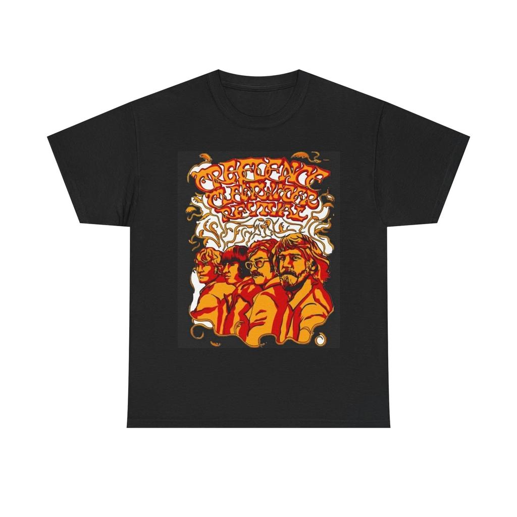 Men's and Women's T-shirts Credence Clearwater Rock Band Art America Classics Heavy Cotton Tee