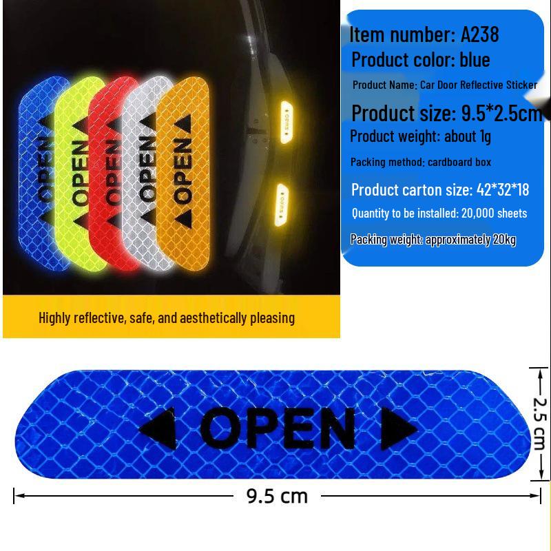 Multi-functional Waterproof Reflective Safety Stickers for Cars - Anti-collision Nighttime Visibility Strips