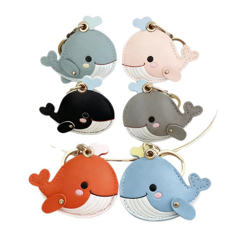 Cute Whale Double-Sided Keychain & AirTag Protective Cover - Small Gift & Backpack Charm