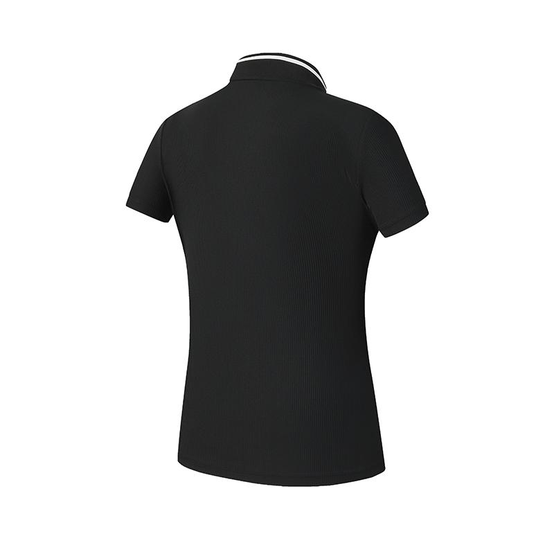 Fila Golf Series Fashionable Minimalist Comfortable Short Sleeve Polo Shirt Women Tops Deep-Black A11W625114FBK