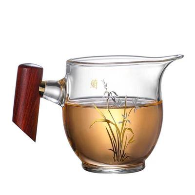 Glass Gongdao Cup with Wooden Handle