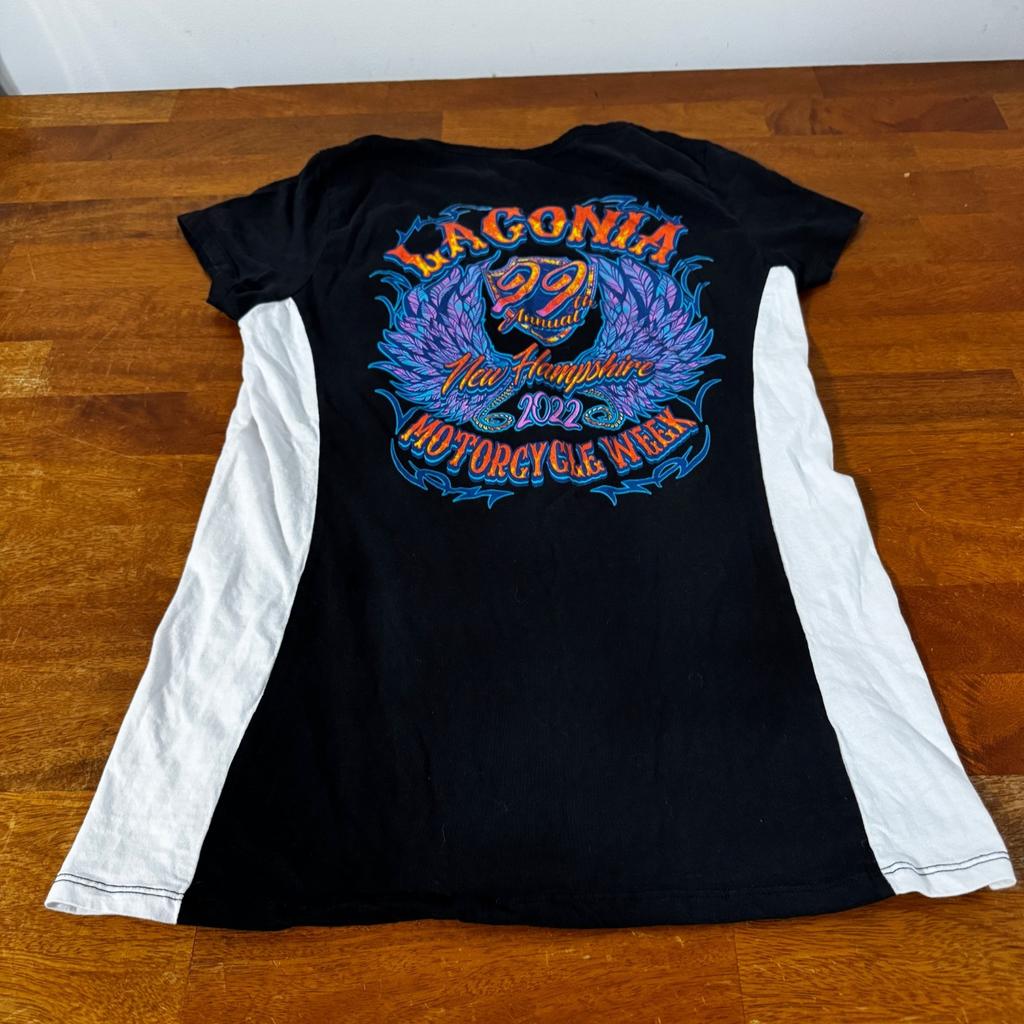womens biker t shirt lagonia bike week size xl wings New Hampshire