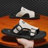 Sandals Men's 2025 Summer New Outdoor Comfortable and Fashionable One-pedal Open-toe Non-slip Waterproof Beach Cool Slippers Men