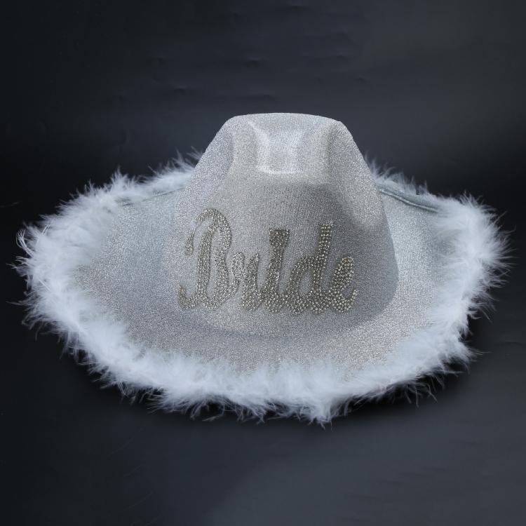 Bridal Party Bride Cowgirl Hat Bride Cowboy Hat Bride Hat Bachelorette Party Hat