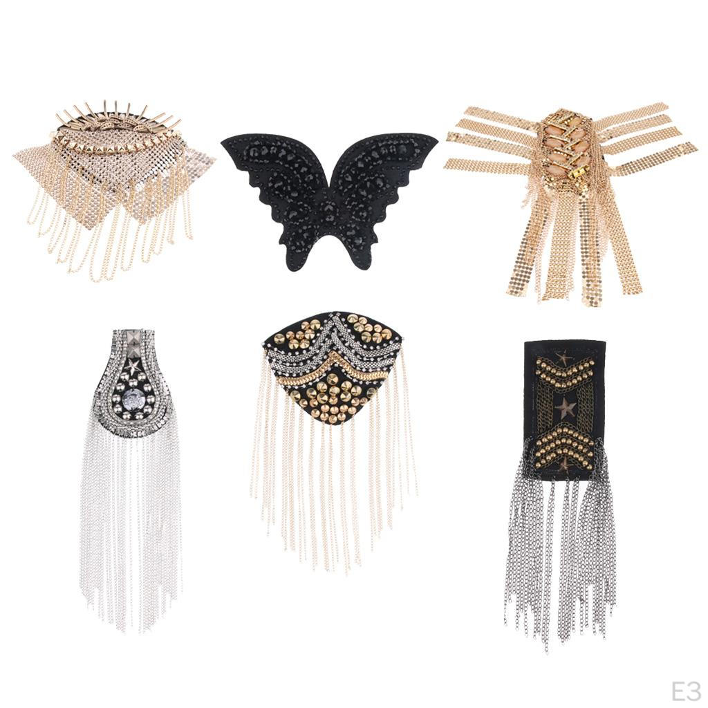 Fringe Rivet Tassel Epaulet Shoulder Boards Badge Costume