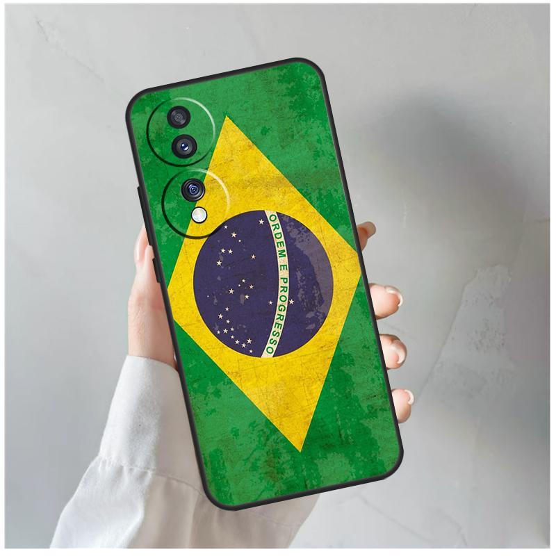 Brazil Brazilian Flag For Honor Magic 8 5 6 7 Pro Case For Honor 200 400 70 90 Lite X8c X8b X9a X9b X9c X9d Win RT